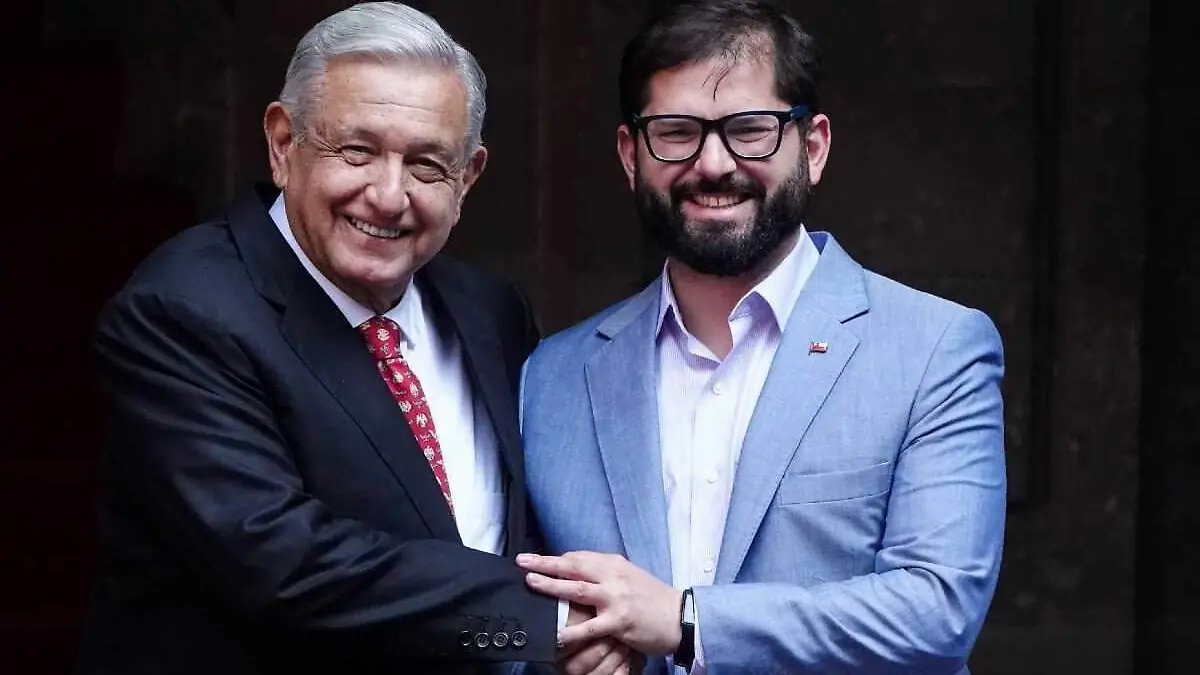 AMLO con, Gabriel Boric en Palacio Nacional